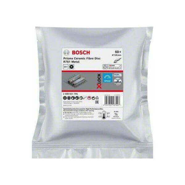 Bosch BOSCH FIBRA KRĄŻEK X-LOCK METAL 125 gr. 60 R781 /25szt. B2608621795