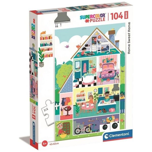 Clementoni CLE puzzle 104 maxi SuperKolor HomeSweetHome 23775