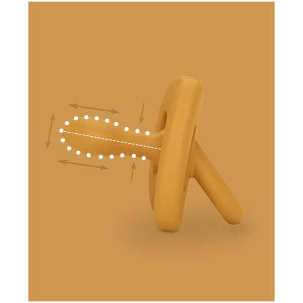 308095-SMOCZEK 100% SILIKONOWY            FIZJOLOGICZNY SX PRO/0-6M/MUSZTARDOWY/NEW ALL SILICONE