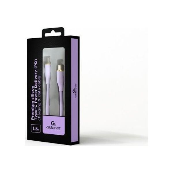 Kabel USB 2.0 CM/CM 60W PD 1.5m Gembird fioletowy
