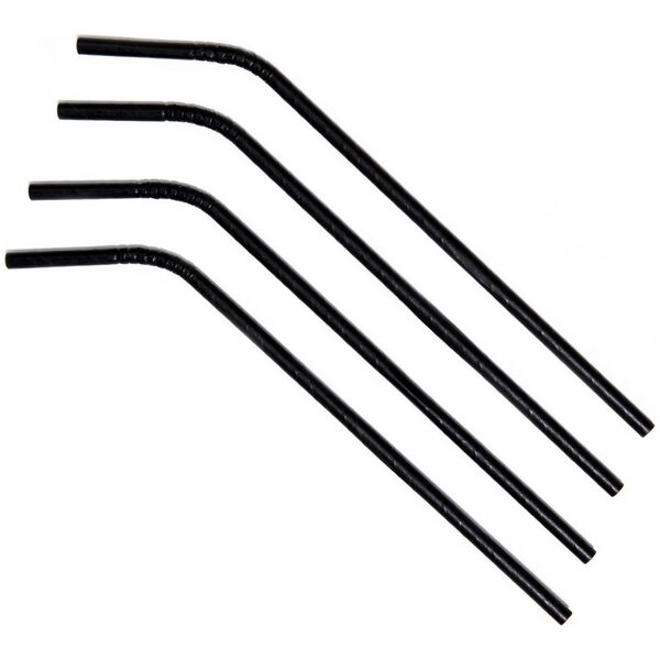 Sugerør Ø6x245 mm med knæk Bionedbrydelig Papir Sort, 500 stk/ps - (500 stk.) 14002821 5710876411538