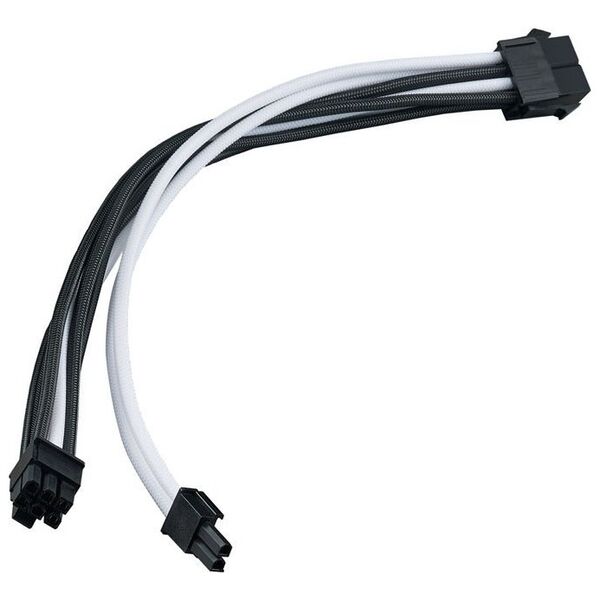 SilverStone SilverStone PP07E-PCIBW 8-Pin-PCIe auf 6+2-Pin-PCIe Verlängerung, 250mm - Schwarz/Weiß
