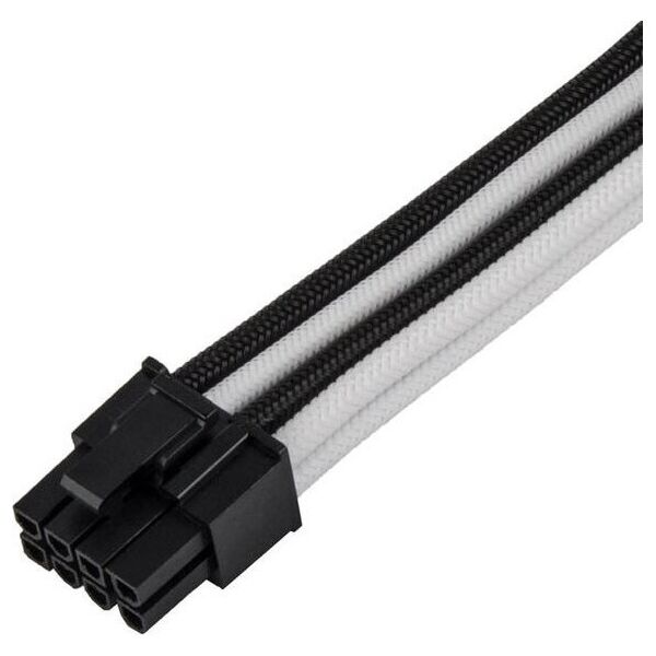 SilverStone SilverStone PP07E-PCIBW 8-Pin-PCIe auf 6+2-Pin-PCIe Verlängerung, 250mm - Schwarz/Weiß