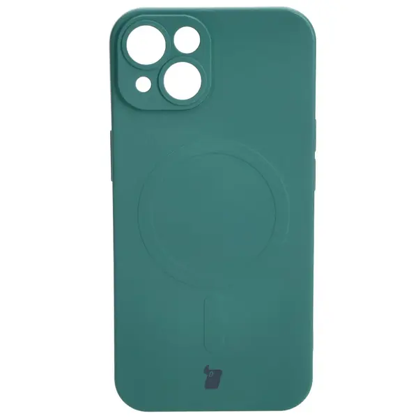 Bizon Case Silicone Magnetic Apple iPhone 14 dark green