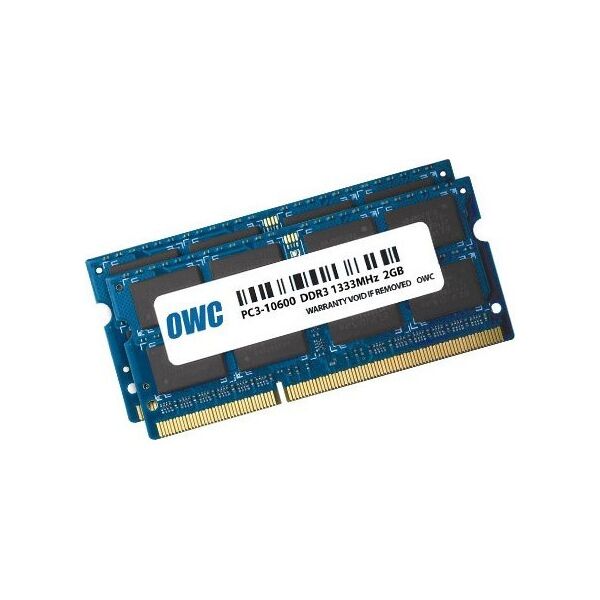 Pamięć do laptopa OWC 4.0GB (2 x 2GB) PC3-10600 DDR3 1333MHz SO-DIMM 204 Pin CL9 SO-DIMM Memory Upgrade Kit