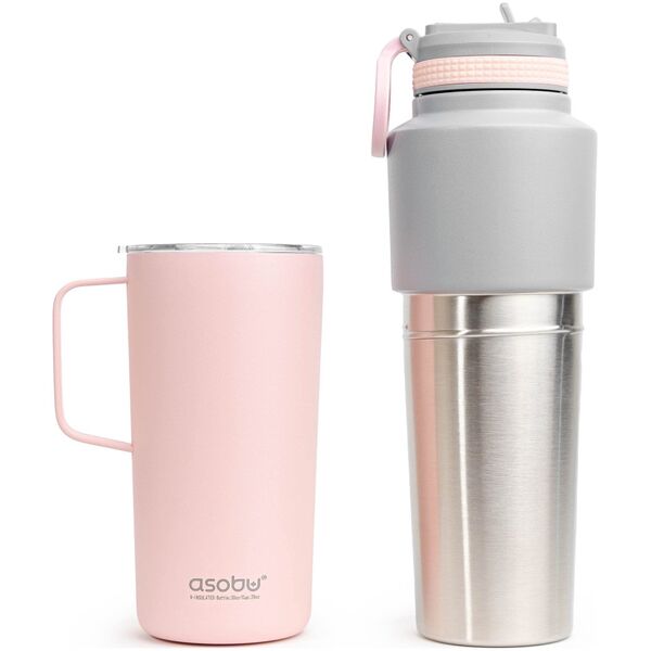 Μπουκάλι Asobu Asobu Twin Pack with Mug Pink, 0,9 L + 0,6 L 14088319 842591048135