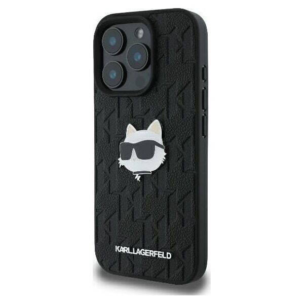 Karl Lagerfeld Karl Lagerfeld KLHCP16XPGKLCHPK iPhone 16 Pro Max 6.9" czarny/black hardcase Monogram Choupette Head Pin