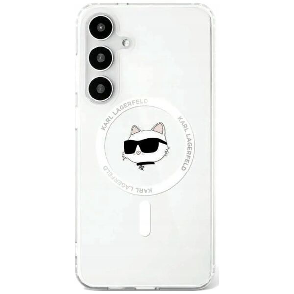 KARL LAGERFELD futerał do SAMSUNG S25 KLHMS25SHLSCHH (Magnetic IML Metal Choupette Head) biały