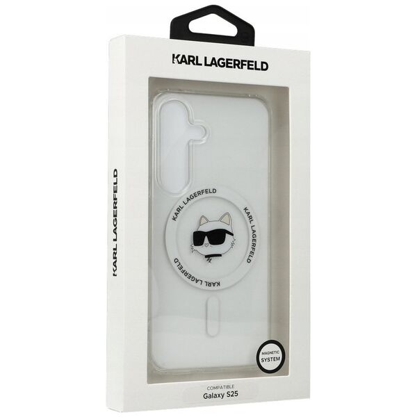 KARL LAGERFELD futerał do SAMSUNG S25 KLHMS25SHLSCHH (Magnetic IML Metal Choupette Head) biały