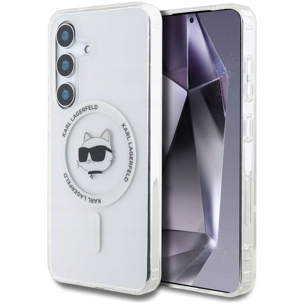 KARL LAGERFELD futerał do SAMSUNG S25 KLHMS25SHLSCHH (Magnetic IML Metal Choupette Head) biały