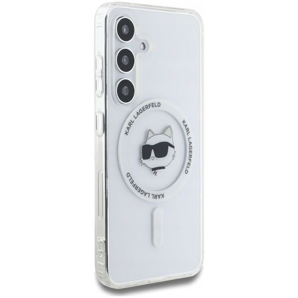 KARL LAGERFELD futerał do SAMSUNG S25 KLHMS25SHLSCHH (Magnetic IML Metal Choupette Head) biały