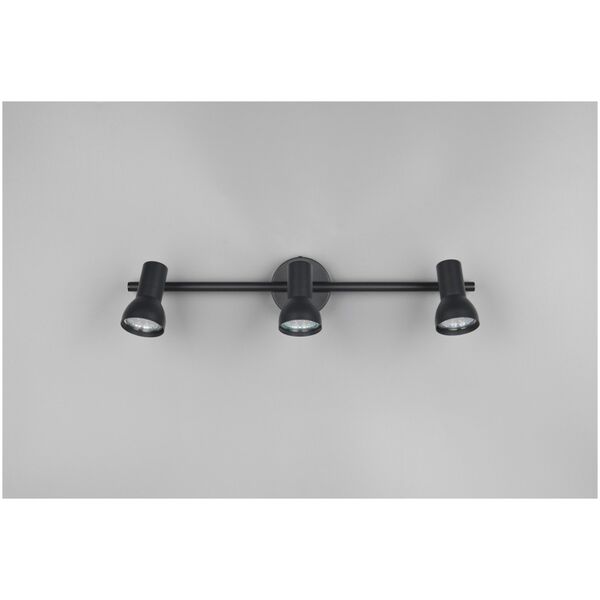 Επιτοίχιο φωτιστικό Reality SPOTLIGHT CANTAR 3-LT GU10 ΜΑΥΡΟ 13831122 4017810000000