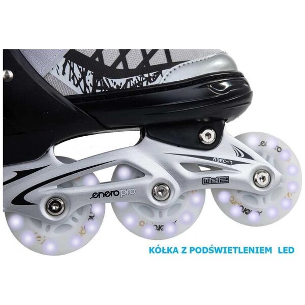 Rolki Enero Led z wymienną płozą regulowane szare r. 34-37