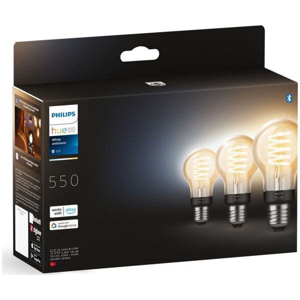 Philips Philips Hue White Ambiance E27 Filament 3erPack