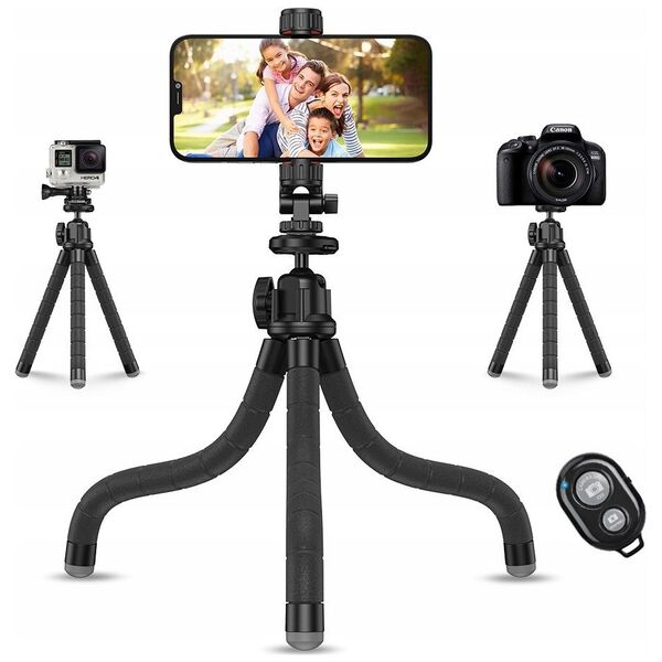Statyw Apexel Giętki Statyw Elastyczny 3w1 Uchwyt Pilot Bluetooth Do Telefonu Smartfona / Aparatu Dslr / Kamery Gopro Sjcam Xiaomi Dji Insta360 / Apl-jj025