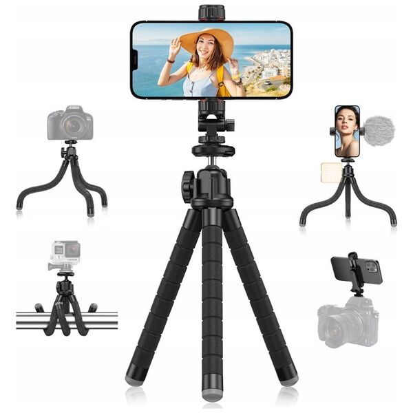 Statyw Apexel Giętki Statyw Elastyczny 3w1 Uchwyt Pilot Bluetooth Do Telefonu Smartfona / Aparatu Dslr / Kamery Gopro Sjcam Xiaomi Dji Insta360 / Apl-jj025