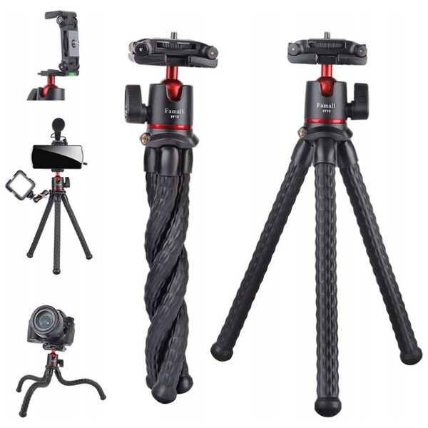 Statyw Apexel Giętki Statyw Elastyczny 3w1 Uchwyt Pilot Bluetooth Do Telefonu Smartfona / Aparatu Dslr / Kamery Gopro Sjcam Xiaomi Dji Insta360 / Apl-jj025