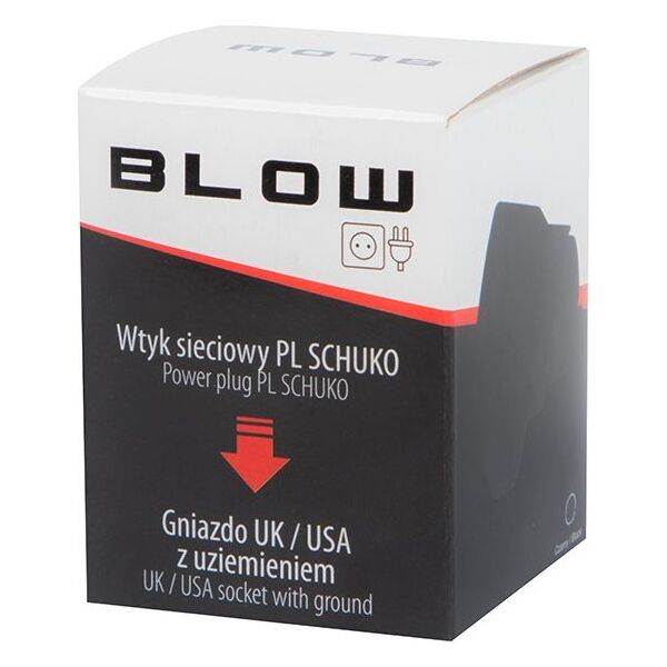 Blow 72-307# Wtyk sieciowy wt.pl/gn.uk,usa czarny duży