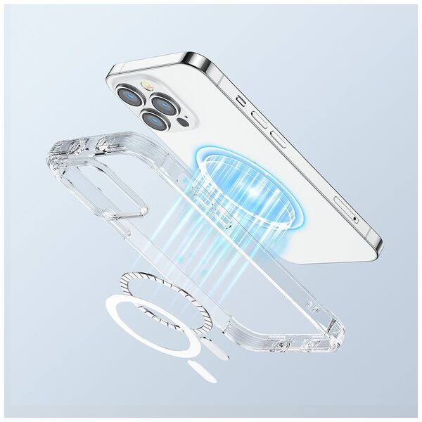 Joyroom Joyroom Magnetic Defender magnetyczne etui do iPhone 14 Pro pancerny pokrowiec z haczykami podstawką przezroczysty (kompatybilne z MagSafe)