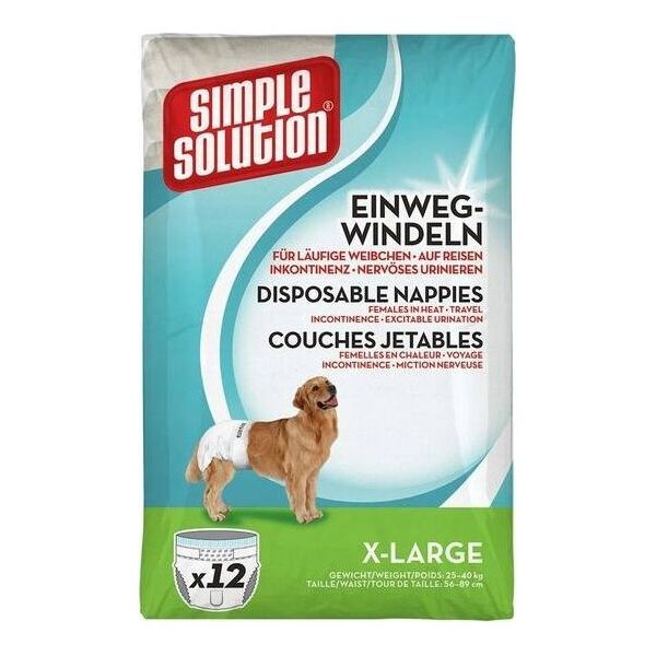 Simple Solution Simple Solution Pieluchy jednorazowe dla suczek XL 12szt.