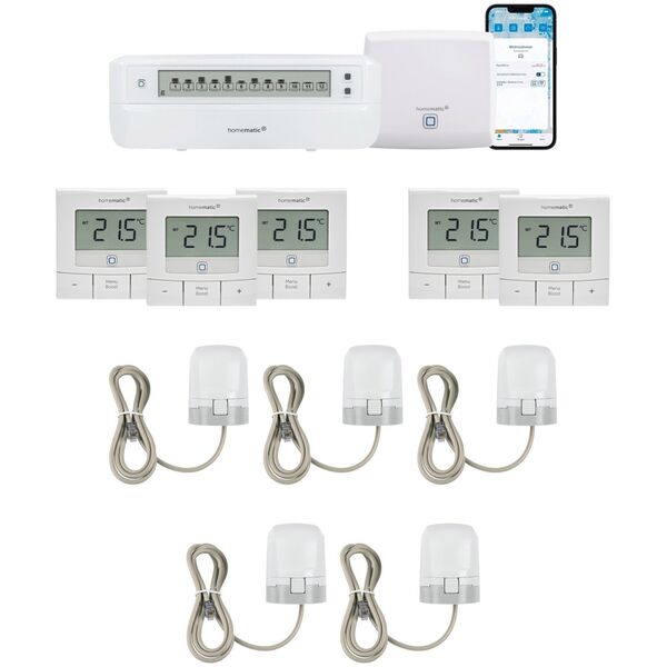 HomeMatic IP Homematic IP Access P. 1x Fussb.aktor.5xStellantrieb 5xWandth. 13979996 4029164137267
