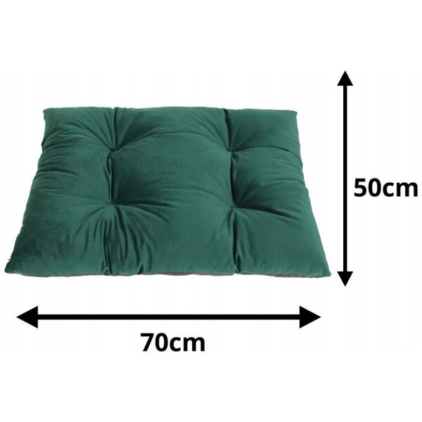 Mimikoko MIMIKO Pets Legowisko Poducha Velvet 70x50cm butelkowa zieleń