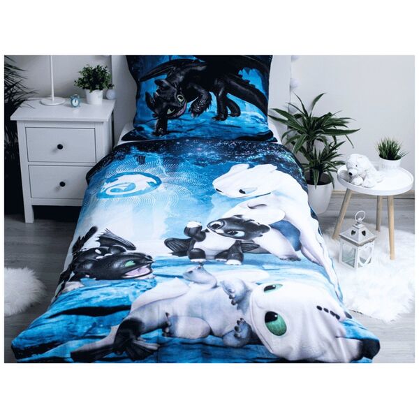 Jerry Fabrics Pościel świecąca w ciemności Jak wytresować Smoka 140x200 Jerry Fabrics