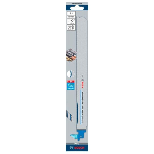 BOSCH SAW BLADE S PRO S1237BEF 1.1 x 25 x 300mm / 5pcs.