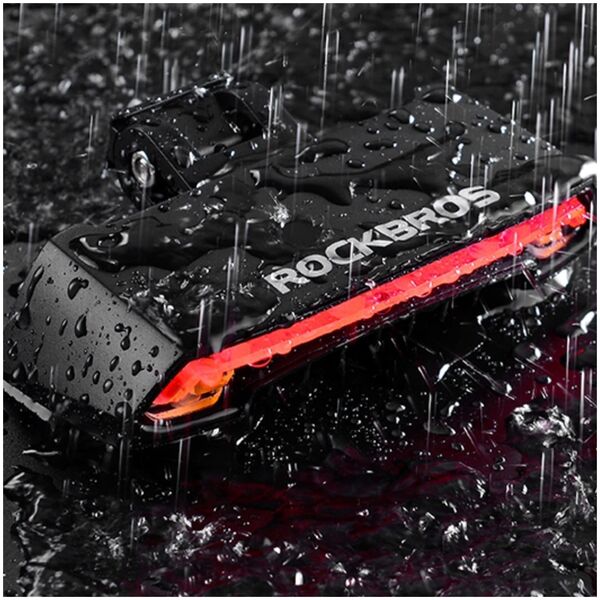 RockBros Lampka rowerowa tylna Rockbros LKWD-R1 z laserem i pilotem + kabel micro USB - USB-A - czarna