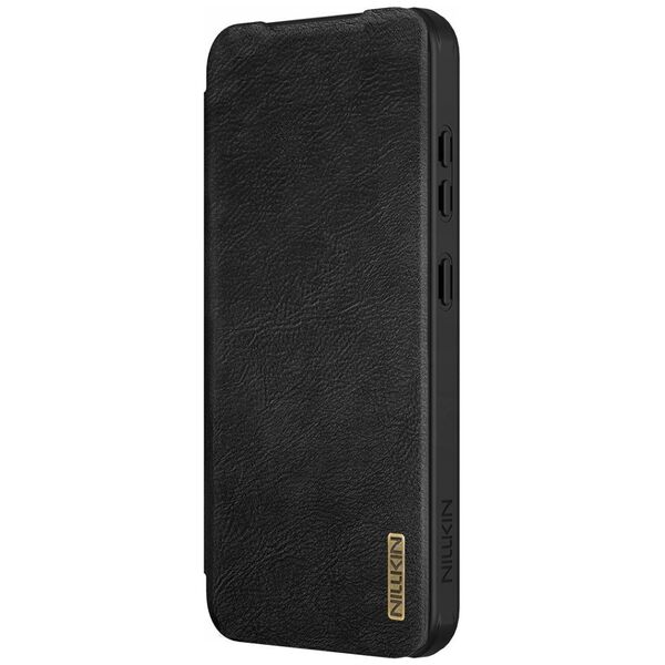 Etui Nillkin Qin Pro na Samsung Galaxy S25 z klapką i osłoną aparatu - czarne