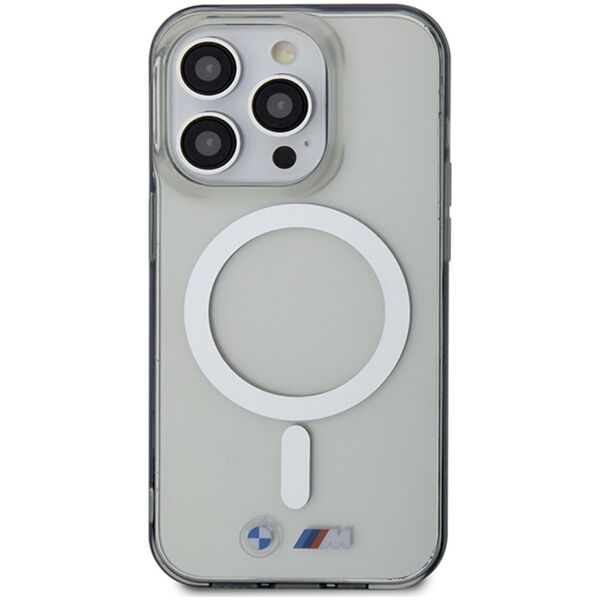 BMW BMHMP15LHCRS iPhone 15 Pro 6.1"  transparent hardcase Silver Ring MagSafe
