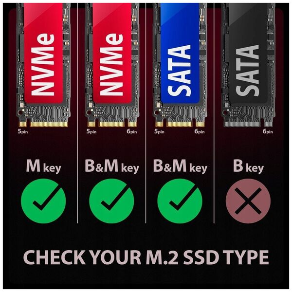 Axagon EEM2-GAM, USB-C 10Gbps - NVMe & SATA SSD GAME M.2 box, bezroubkov Obudowa SSD Czarny