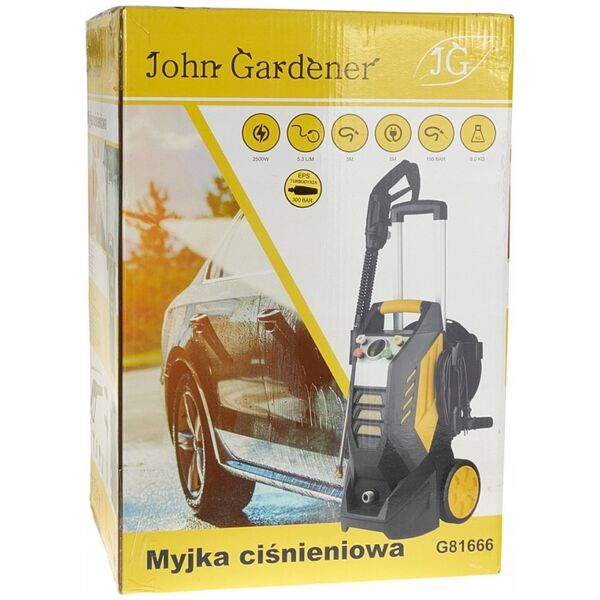 Myjka ciśnieniowa John Gardener Myjka ciśnieniowa z dodatk. wyposażeniem JG 130/195 BAR 2500W (1)