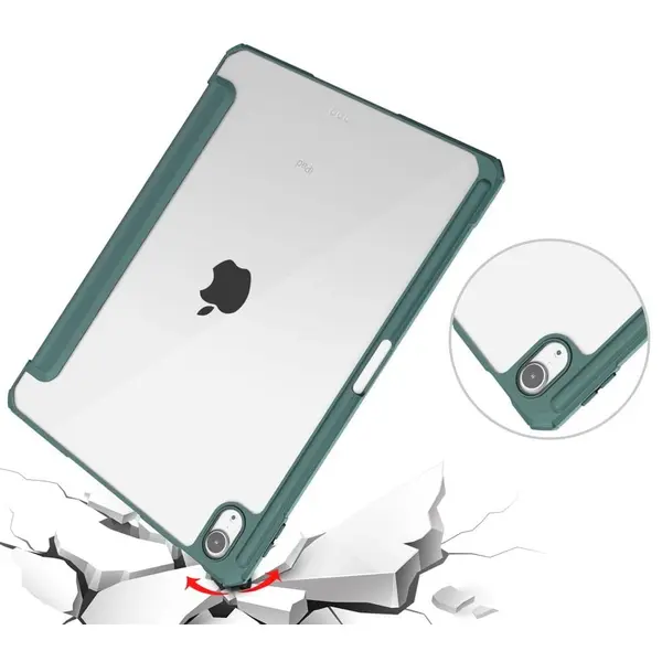 Bizon Case Tab Clear Matt Apple iPad Air 6 / Air 5 / Air 4 / iPad Pro 11 2018 dark green