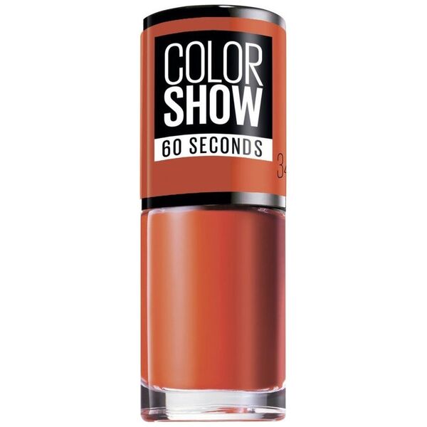 Maybelline  Maybelline, Color Show 60 Seconds, Nail Polish, Nr. 341, Orange Attach, 7 ml For Women
