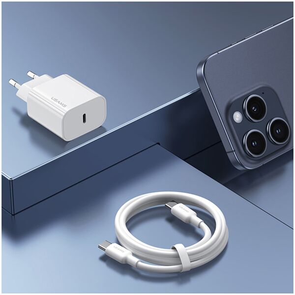 Ładowarka Usams USAMS Ład. siec. 1xUSB-C T65 PD20W (only head) PD Fast Charging biały/white CC226TC01 (US-CC226)