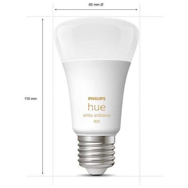 Philips Hue Żarówka E27 A60 6W WA BT 2-pak (929002489802)