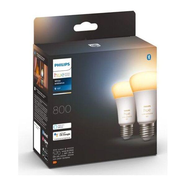 Philips Hue Żarówka E27 A60 6W WA BT 2-pak (929002489802)