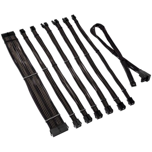 Kolink Kolink Core Pro Braided Cable Extension Kit 12V-2x6 Type 2 - Jet Black/Gunmetal Grey 13338808 5999094005747