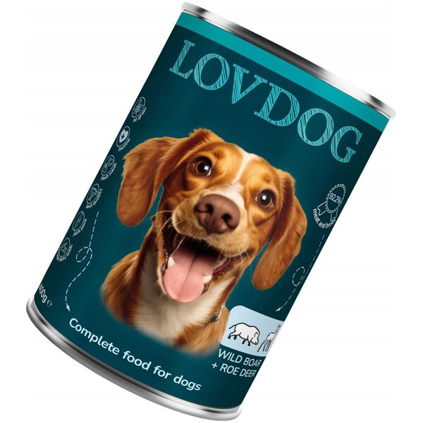 Lovdog Wild Boar & Roe Deer puszka 400g