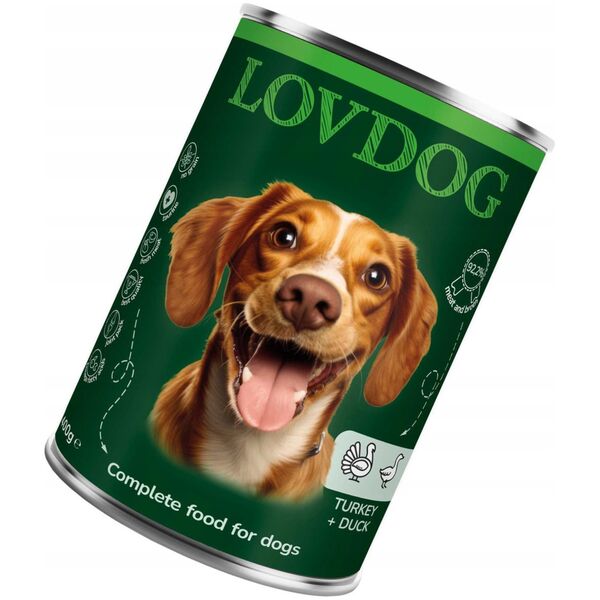 Lovdog Turkey & Duck puszka 400g