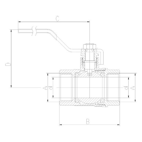 Ferro Zawór kulowy z rączką nakrętno - nakrętny 5/4" ( KP4 )