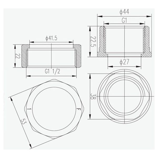 Ferro Półśrubunek mosiężny 6/4x1" SG18