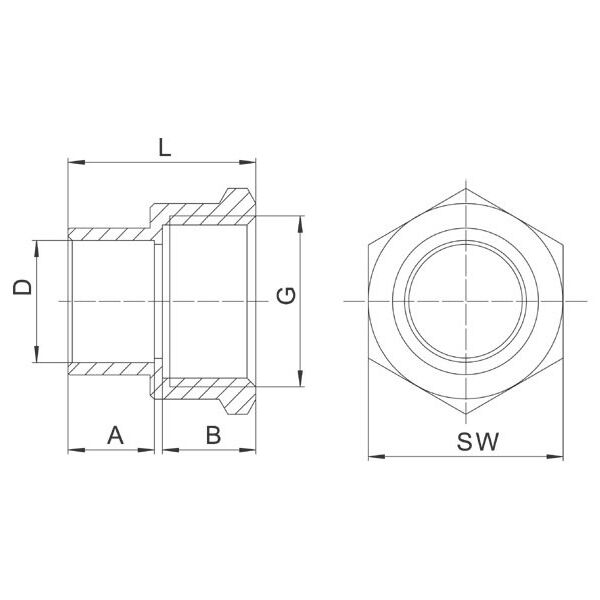 Ferro Mufa przejściowa WEBERMAN GW 28x3/4" 4270-2802