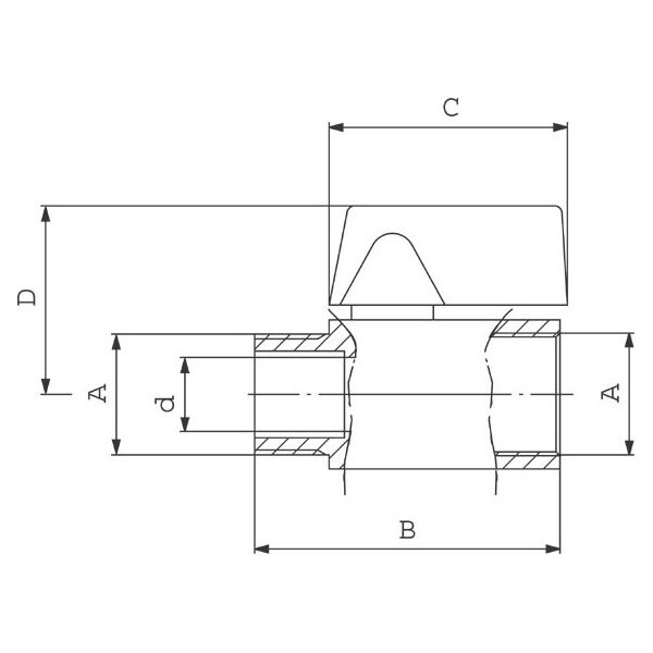 Ferro Zawór kulowy nakrętno-nakrętny 1/2" wodny KR2