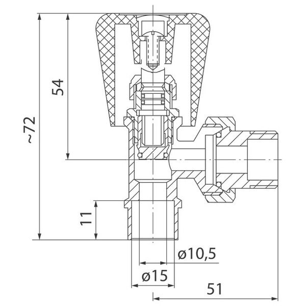 Ferro Zawór grzejnikowy kątowy 1/2" ZG5LY