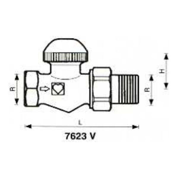 Herz Zawór termostatyczny prosty TS-98-V 1/2" - 1762367