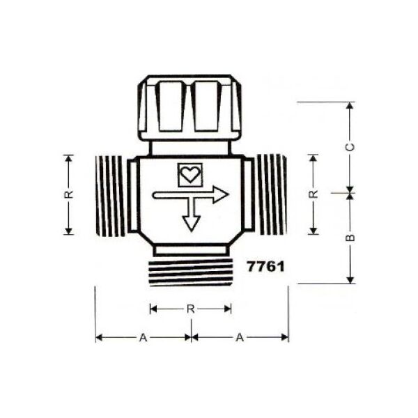 Herz Zawór 3-drogowy CALIS-TS 3/4" - 1776102