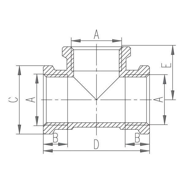 Ferro Trójnik mosiężny 2" żółty - T07Z