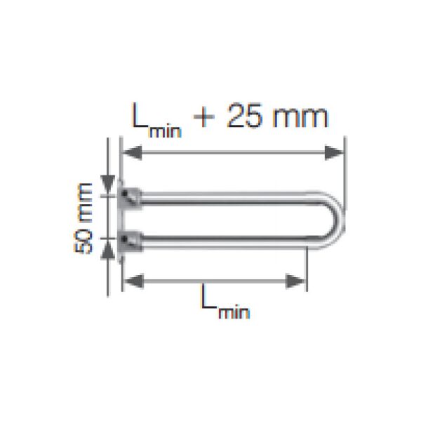 KAN-therm Kolano mosiężne Push 18x2,5 200mm z rurą miedzianą 15mm ze wspornikiem zespolone niklowany 9015.240